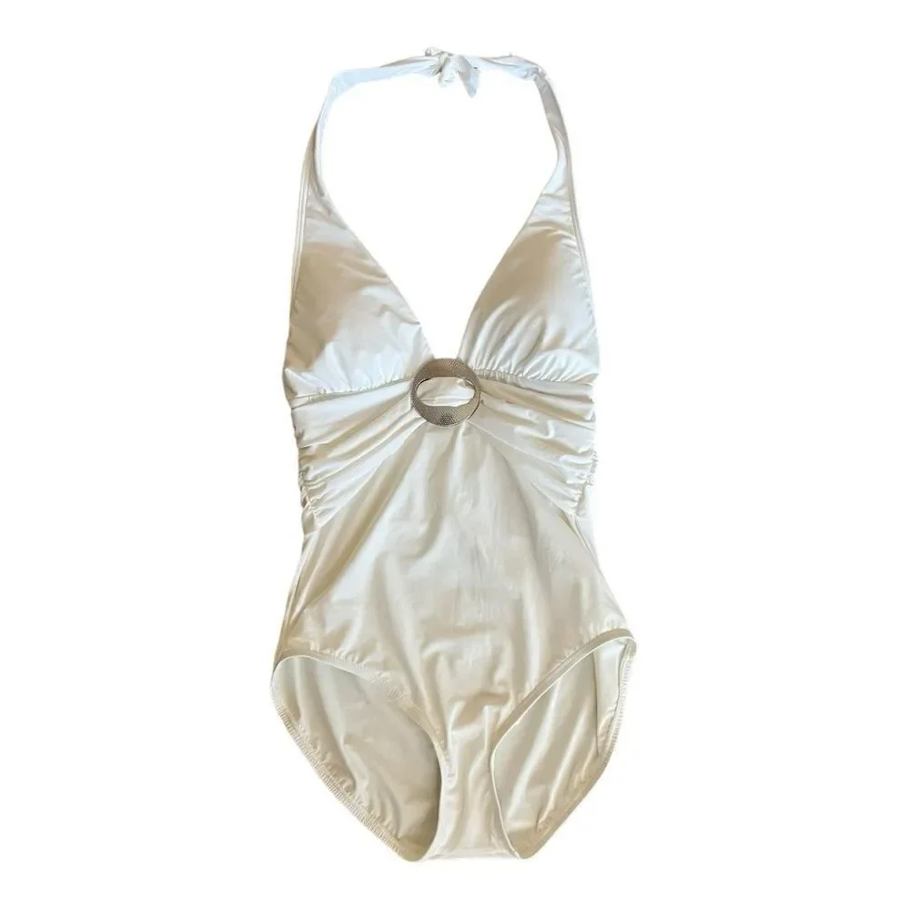 NWT- Contours by Coco Reef Brilliance Halter Bra Sized One Piece Swimsuit - Picture 2 of 15